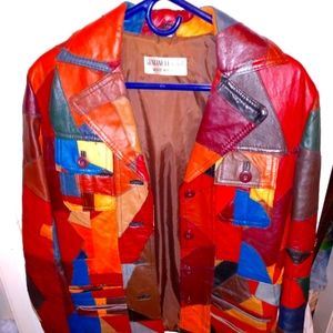 Vintage 70s patchwork leather jacket